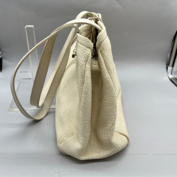 Vintage Furla Cream Woven and Leather Shoulder Bag - Picture 10 of 16